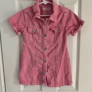 Zara Toddler Girl Pink Barbiecore Denim Dress 2-3 Years Cotton